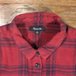 Madewell Women’s Flannel Oversized Ex-Boyfriend Shirt In‎ Windowpane Sz Small